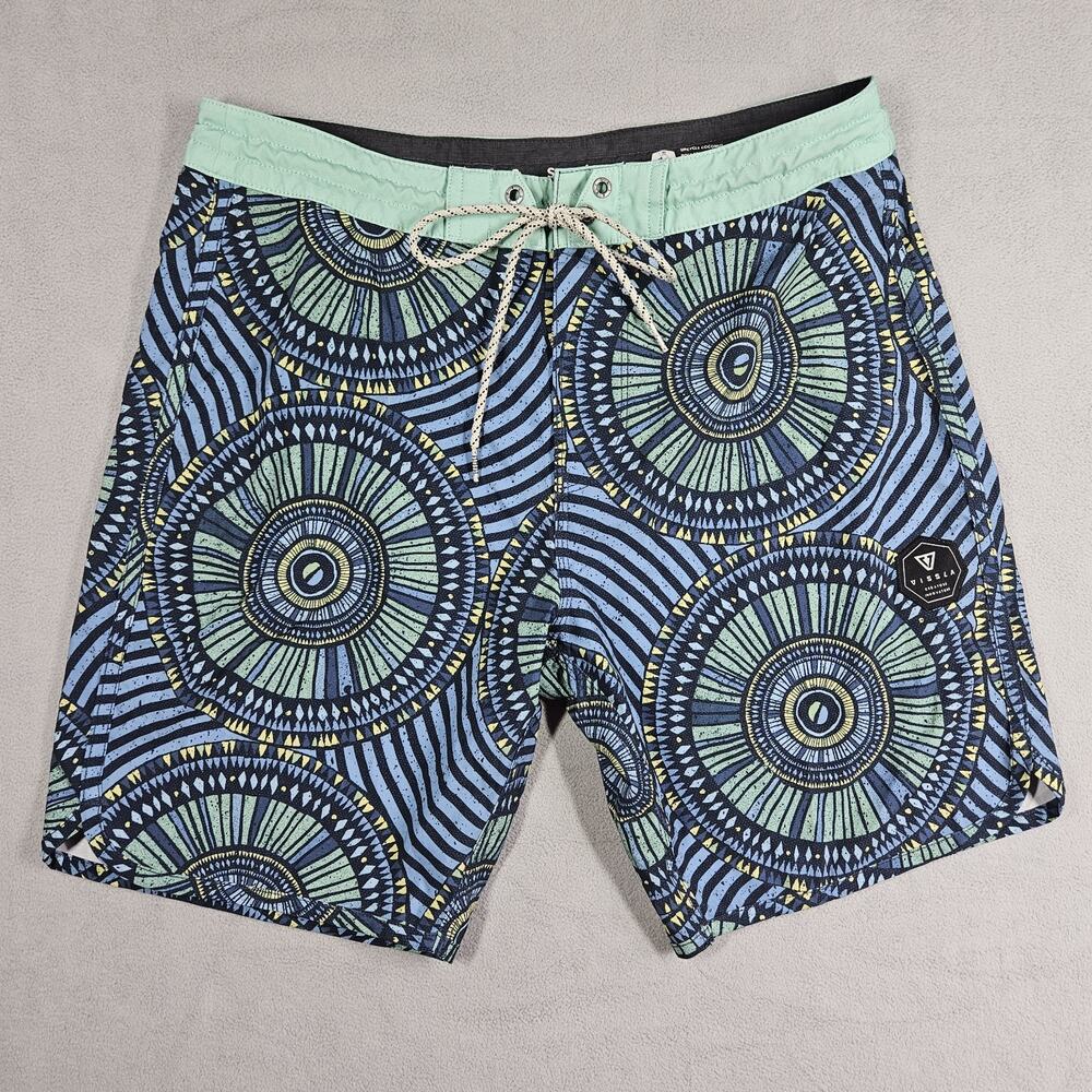 Vissla Board Shorts Men's 32 Upcycle Geometric Swim Trunks Hybrid Stretch Surf